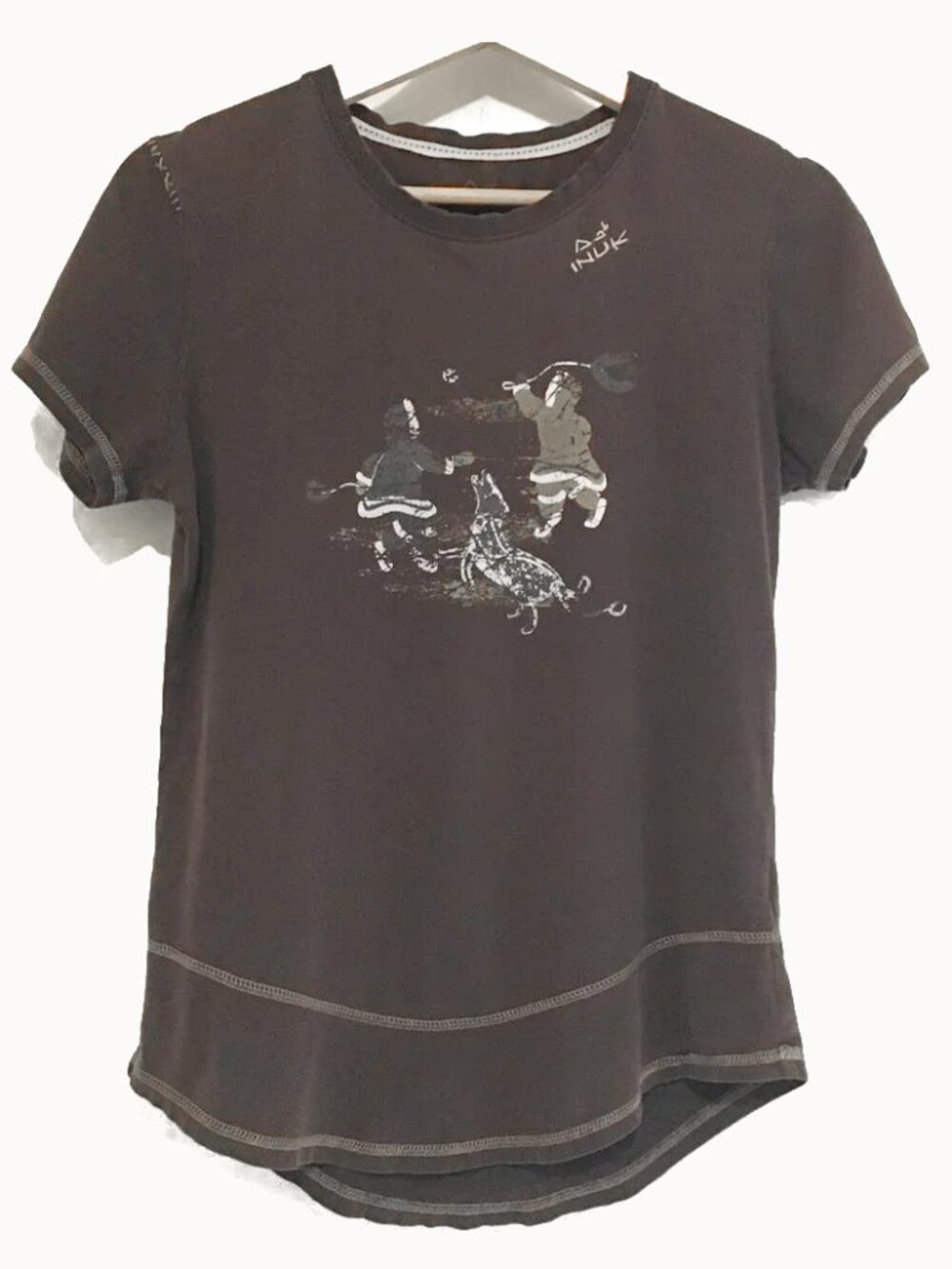 VTG 90s The Beaver Post Canada Inuk Brown Cotton T-shirt